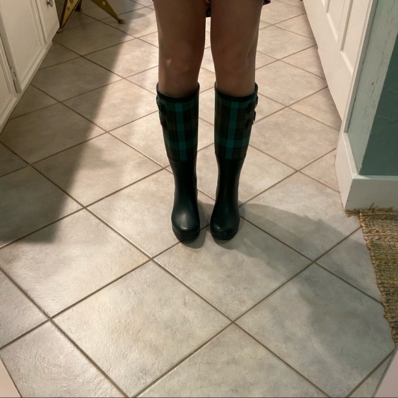 UGG Sabine βGreen & Plaidβ Wellies / Rain boots Womens SIZE 7 βοΈ - Picture 12 of 12